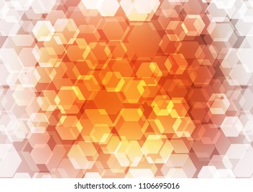 Light Red vector hexagon mosaic pattern. An elegant bright illustration with gradient. A new texture for your design.