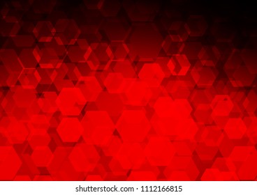 Light Red vector hexagon mosaic template. A sample with polygonal shapes. The template can be used as a background for cell phones.