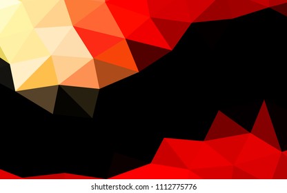 Light Red vector hexagon mosaic triangle mosaic. An elegant bright illustration with gradient. Triangular pattern for your business design.