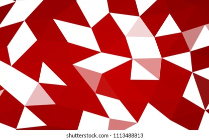 Light Red vector hexagon mosaic triangle mosaic. A completely new color illustration in a vague style. A completely new design for your business.