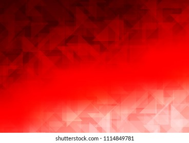 Light Red vector hexagon mosaic texture. Shining illustration, which consist of triangles. A completely new design for your business.