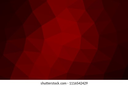 Light Red vector hexagon mosaic triangle mosaic. Geometric illustration in Origami style with gradient.  The polygonal design can be used for your web site.