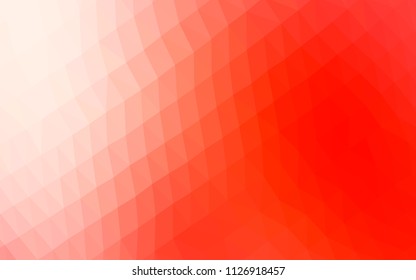 Light Red vector hexagon mosaic template. A sample with polygonal shapes. The best triangular design for your business.
