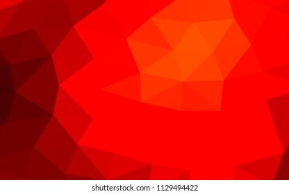 Light Red vector hexagon mosaic triangle mosaic. Colorful abstract illustration with gradient. The polygonal design can be used for your web site.