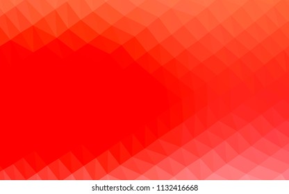 Light Red vector hexagon mosaic template. Triangular geometric sample with gradient.  A new texture for your design.