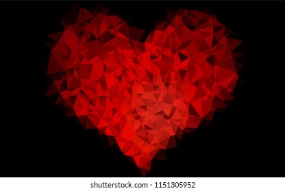 Light Red vector hexagon mosaic template. Shining illustration, which consist of triangles. The elegant pattern can be used as part of a brand book.
