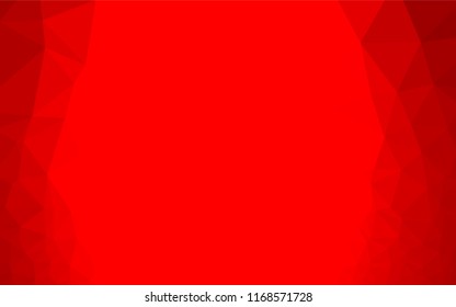 Light Red vector hexagon mosaic cover. Triangular geometric sample with gradient.  Brand new design for your business.