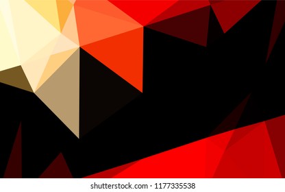 Light Red vector hexagon mosaic template. Triangular geometric sample with gradient.  Triangular pattern for your business design.