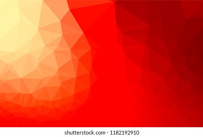 Light Red vector hexagon mosaic cover. Glitter abstract illustration with an elegant design. The best triangular design for your business.