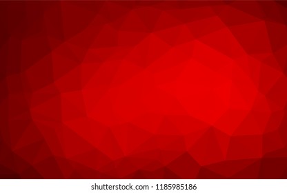 Light Red vector hexagon mosaic texture. A sample with polygonal shapes. Triangular pattern for your business design.