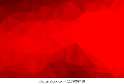 Light Red vector hexagon mosaic texture. Shining illustration, which consist of triangles. Brand new design for your business.
