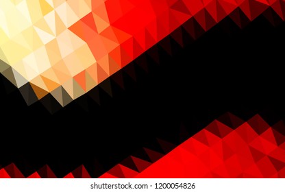 Light Red vector hexagon mosaic texture. Shining illustration, which consist of triangles. Triangular pattern for your business design.