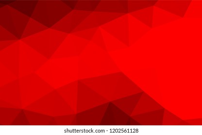Light Red vector hexagon mosaic template. Shining colored illustration in a Brand new style. The polygonal design can be used for your web site.