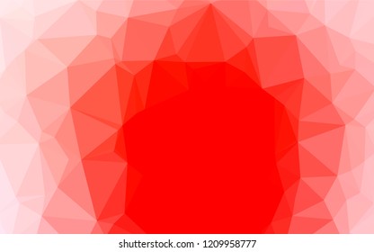 Light Red vector hexagon mosaic cover. Creative geometric illustration in Origami style with gradient. Triangular pattern for your business design.