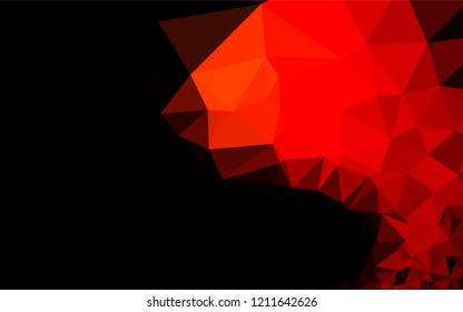 Light Red vector hexagon mosaic template. Shining illustration, which consist of triangles. The textured pattern can be used for background.