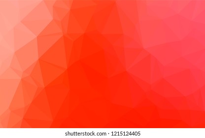 Light Red vector hexagon mosaic template. Geometric illustration in Origami style with gradient.  The polygonal design can be used for your web site.