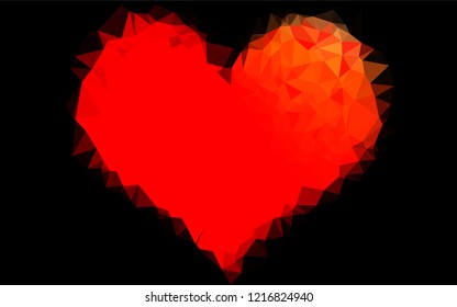 Light Red vector hexagon mosaic template. Glitter abstract illustration with an elegant design. A completely new template for your business design.