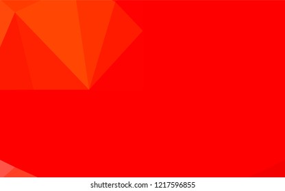 Light Red vector hexagon mosaic template. Creative illustration in halftone style with gradient. The best triangular design for your business.