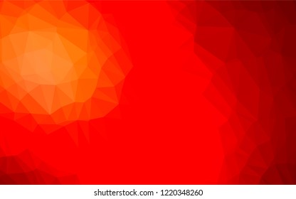 Light Red vector hexagon mosaic texture. Geometric illustration in Origami style with gradient.  Brand new design for your business.