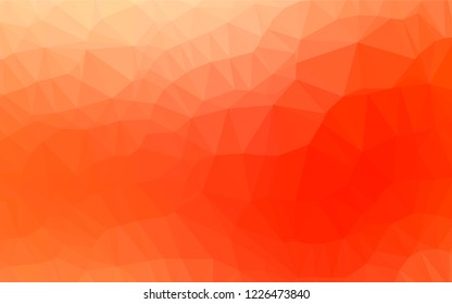 Light Red vector hexagon mosaic cover. Glitter abstract illustration with an elegant design. Triangular pattern for your business design.