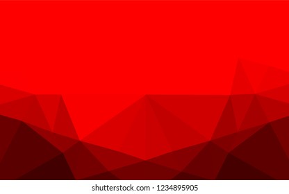 Light Red vector hexagon mosaic template. Geometric illustration in Origami style with gradient.  A new texture for your design.