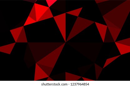 Light Red vector hexagon mosaic texture. Triangular geometric sample with gradient.  The best triangular design for your business.