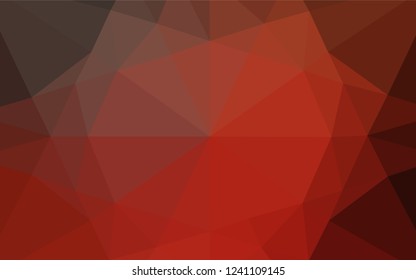 Light Red vector hexagon mosaic texture. Glitter abstract illustration with an elegant design. The best triangular design for your business.