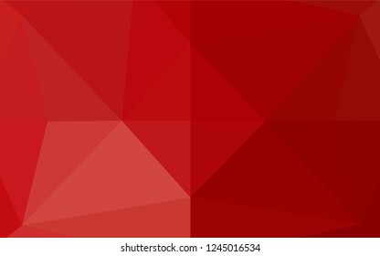 Light Red vector hexagon mosaic texture. Triangular geometric sample with gradient.  The completely new template can be used for your brand book.