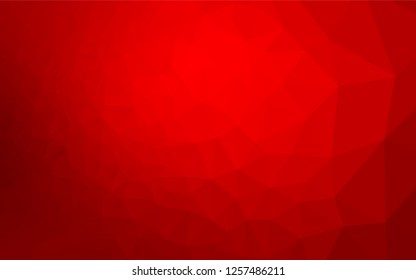 Light Red vector hexagon mosaic cover. Shining colored illustration in a Brand new style. The best triangular design for your business.