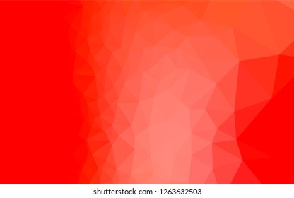 Light Red vector hexagon mosaic template. Triangular geometric sample with gradient.  A new texture for your design.