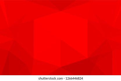 Light Red vector hexagon mosaic cover. Creative geometric illustration in Origami style with gradient. A completely new design for your business.