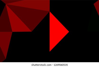 Light Red vector hexagon mosaic texture. Triangular geometric sample with gradient.  The textured pattern can be used for background.