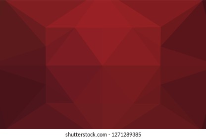 Light Red vector hexagon mosaic cover. Colorful illustration in abstract style with gradient. Triangular pattern for your business design.