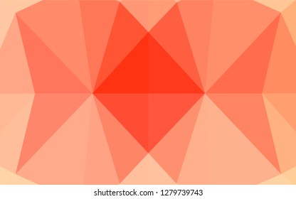 Light Red vector hexagon mosaic cover. Geometric illustration in Origami style with gradient.  The textured pattern can be used for background.
