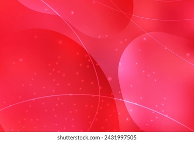 Light Red vector Illustration with set of shining colorful abstract circles, lines. Abstract illustration with colored bubbles in nature style. Wallpaper for a cell phone.