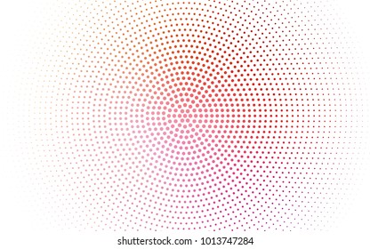 Light Red vector illustration which consist of circles. Dotted gradient design for your business. Creative geometric background in halftone style with colored spots.