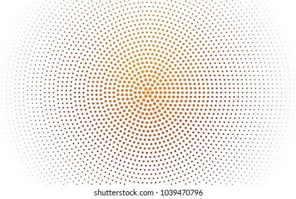 Light Red vector illustration which consist of circles. Dotted gradient design for your business. Creative geometric background in halftone style with colored spots.