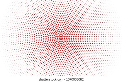 Light Red vector illustration which consist of circles. Dotted gradient design for your business. Creative geometric background in halftone style with colored spots.