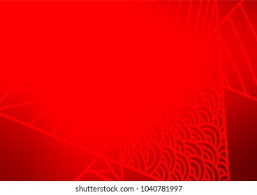 Light Red vector indian curved texture. Colorful illustration in abstract style with doodles and Zen tangles. The pattern can be used for coloring books and pages for kids.