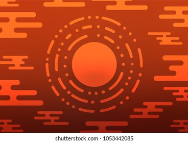 Light Red vector indian curved template. Blurred decorative design in Indian style with Zen tangles. The template can be used as a background for cell phones.