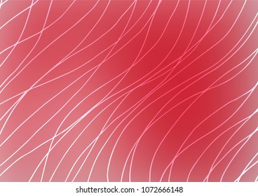 Light Red vector indian curved pattern. Colorful abstract illustration with lines in Asian style. A completely new design for your business.