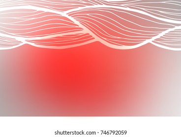 Light Red vector indian curved pattern. Colorful abstract illustration with lines in Asian style. The pattern can be used for coloring books and pages for kids.