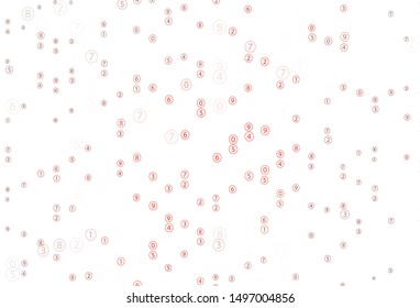 Light Red vector layout with algebra elements. Shining colorful illustration with isolated Digit signs. Pattern for ad, booklets, leaflets of education.