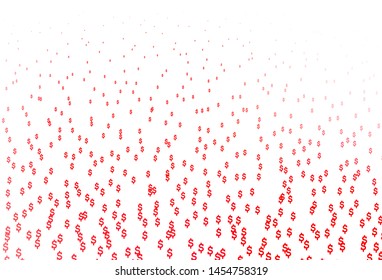 Light Red vector layout with banking symbols. Shining colored illustration with USD signs. Smart design for your business advert of economic, wealth.