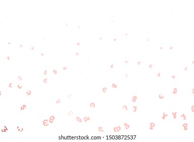 Light Red vector layout with banking symbols. Modern abstract illustration with symbols of digital money. Pattern for bank ads, posters, banners.