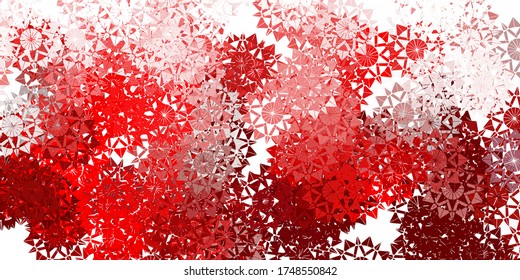 Light red vector layout with beautiful snowflakes. Smart geometrical abstract illustration with ice, snow. New year background.