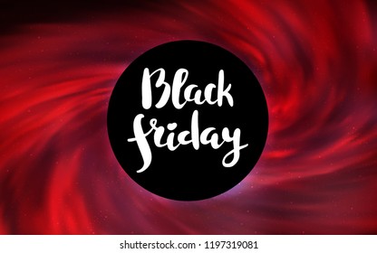 Light Red vector layout with a black hole, universe. Gradient colorful illustration with a black hole, stars. Template for Black Friday sales.