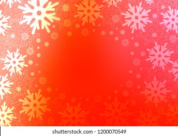 Light Red vector layout with bright snowflakes. Glitter abstract illustration with crystals of ice. New year design for your business advert.