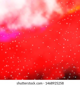 Light Red vector layout with bright stars. Decorative illustration with stars on abstract template. Best design for your ad, poster, banner.