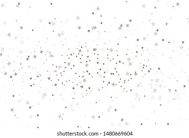 Light Red vector layout with bright stars. Decorative shining illustration with stars on abstract template. Best design for your ad, poster, banner.